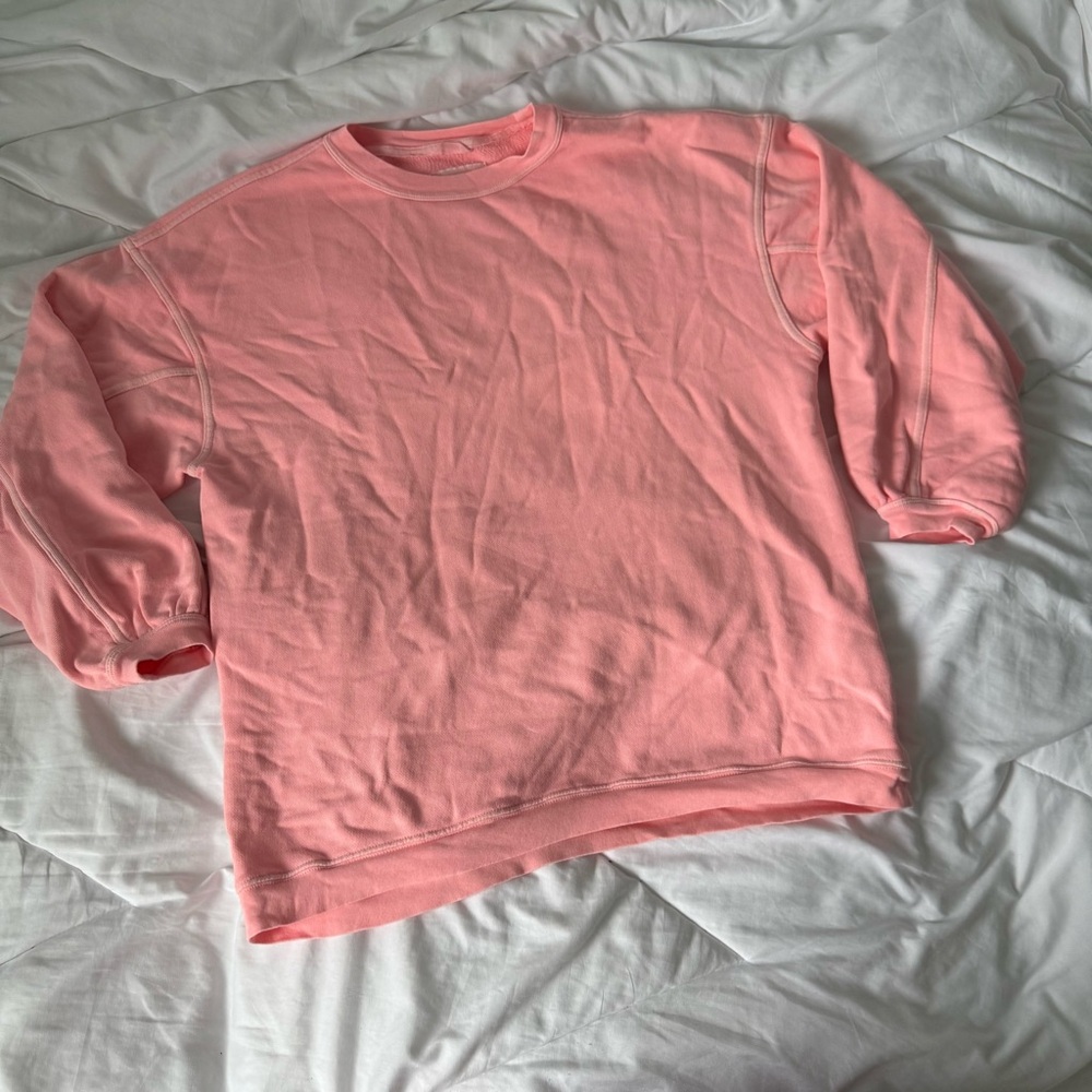 aerie light pink peach crewneck sweatshirt sweater extra small